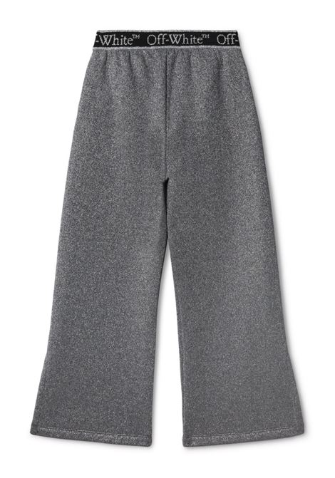 Pantalone con elastico parlato, in lurex argento OFF WHITE KIDS | PANTALONI E JEANS | OGCH009F24FLE0017210